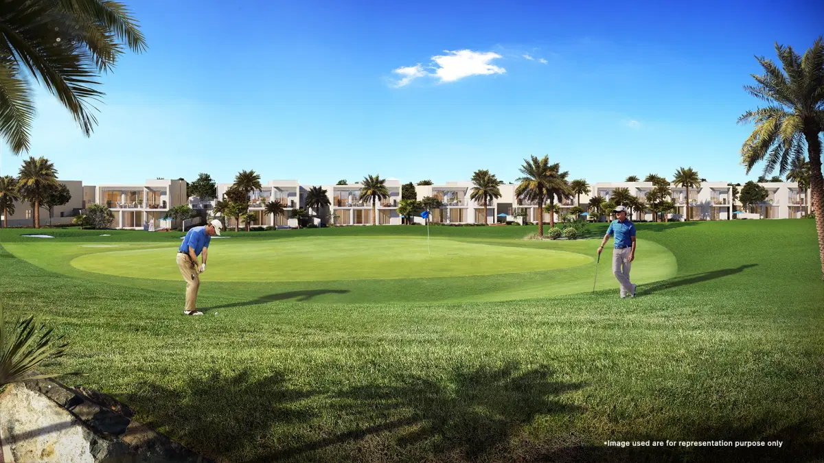 Scenic view of Emaar Golf Links Golf Society at Emaar South, featuring lush greens and luxurious golf amenities.