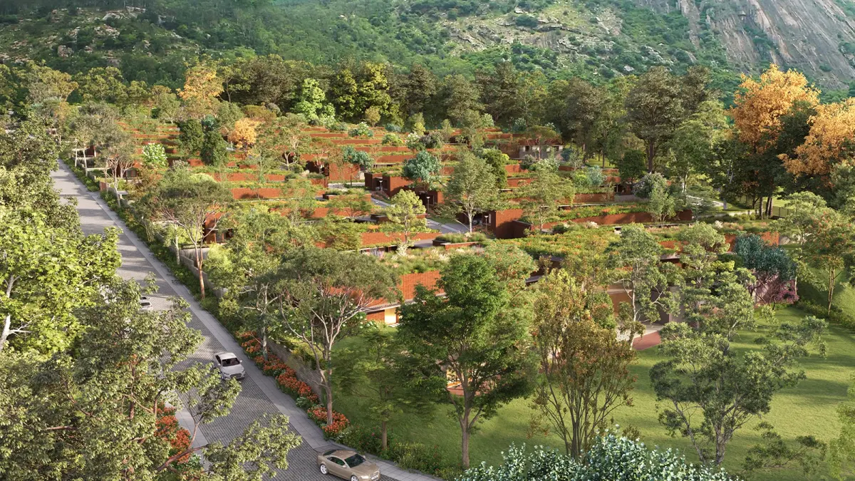 Total Environment Over The Rainbow Villas In Nandi Hills Bangalore Visulisation Of Stepped on a Terraced Terrain